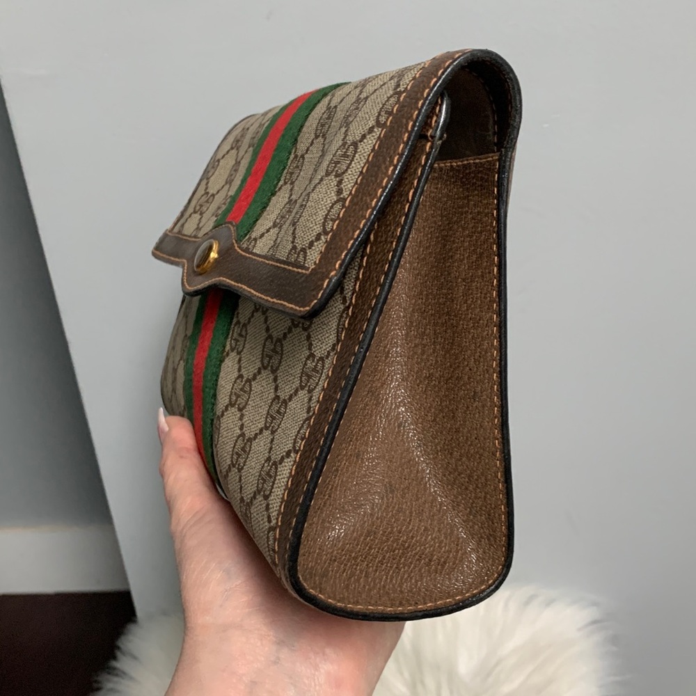 Authentic vintage 1980’s Gucci Sherry Line Ophidia clutch w/ free conversion kit - Picture 10 of 17